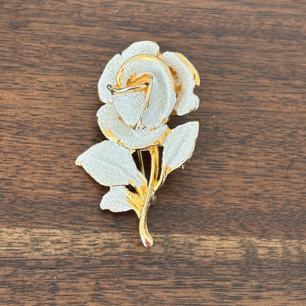 Vintage Gold and Silver Rose Brooch